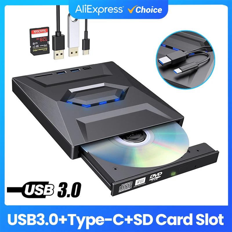 USB 3.0 C Ÿ  CD DVD RW VCD  ̺, SD ī  , DVD  CD , Ʈ ƮϿ  ̺, 4in 2